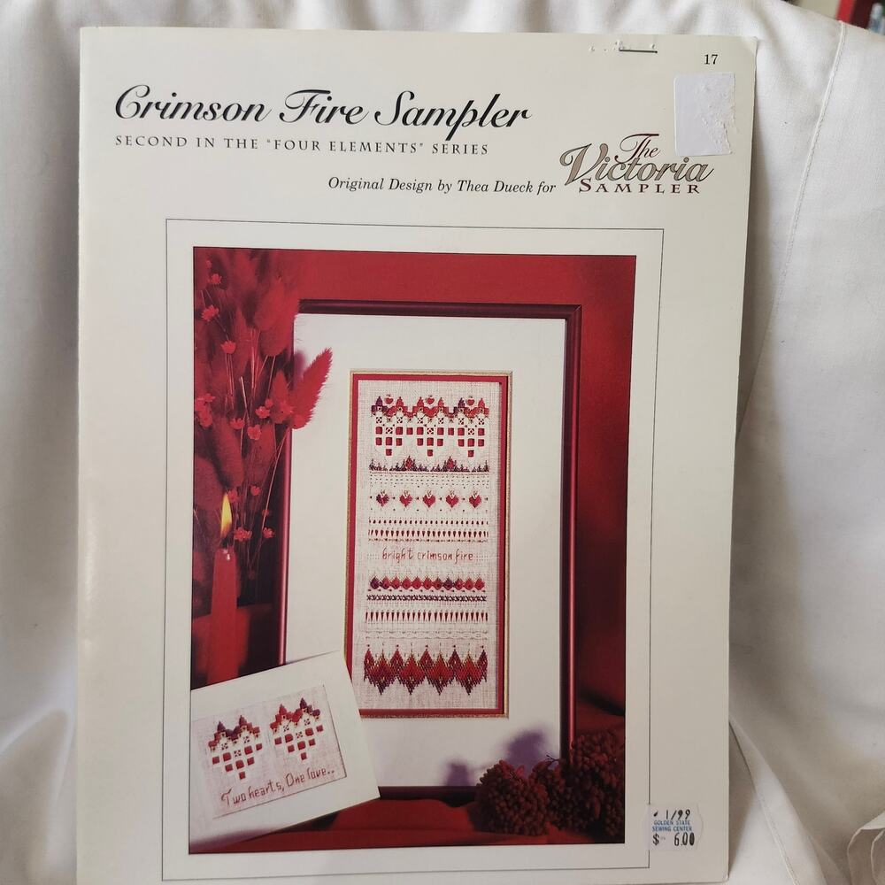 Victoria Sampler CRIMSON FIRE SAMPLER Chart Thea Dueck Accessory Pack 1998 B17